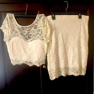 Speechless two piece skirt and top size 13 white wore once